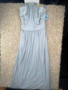 Davids Bridal Womens Size 0 Gray Formal Bridesmaid Prom Maxi Sleeveless Dress